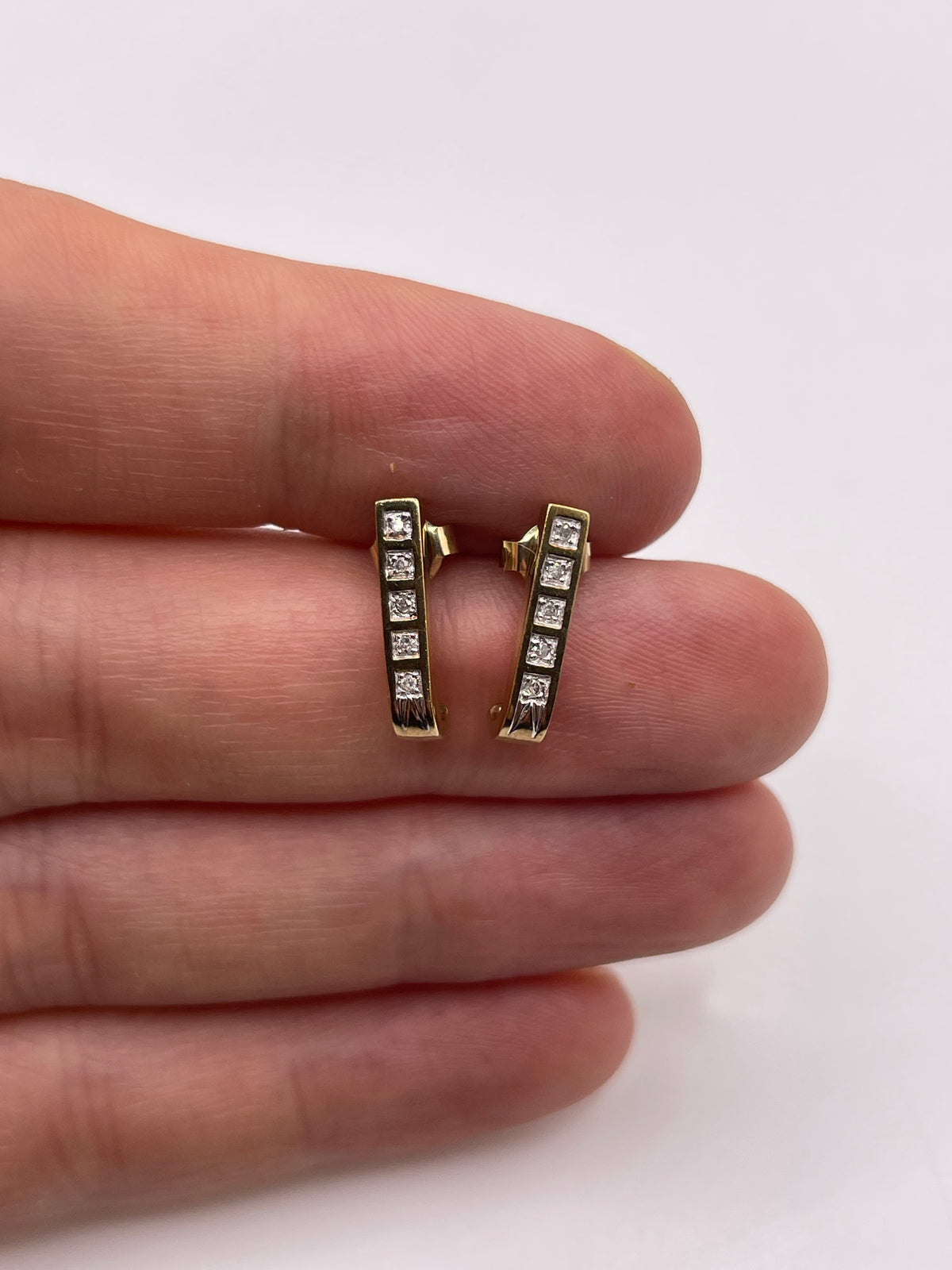 9ct gold diamond earrings