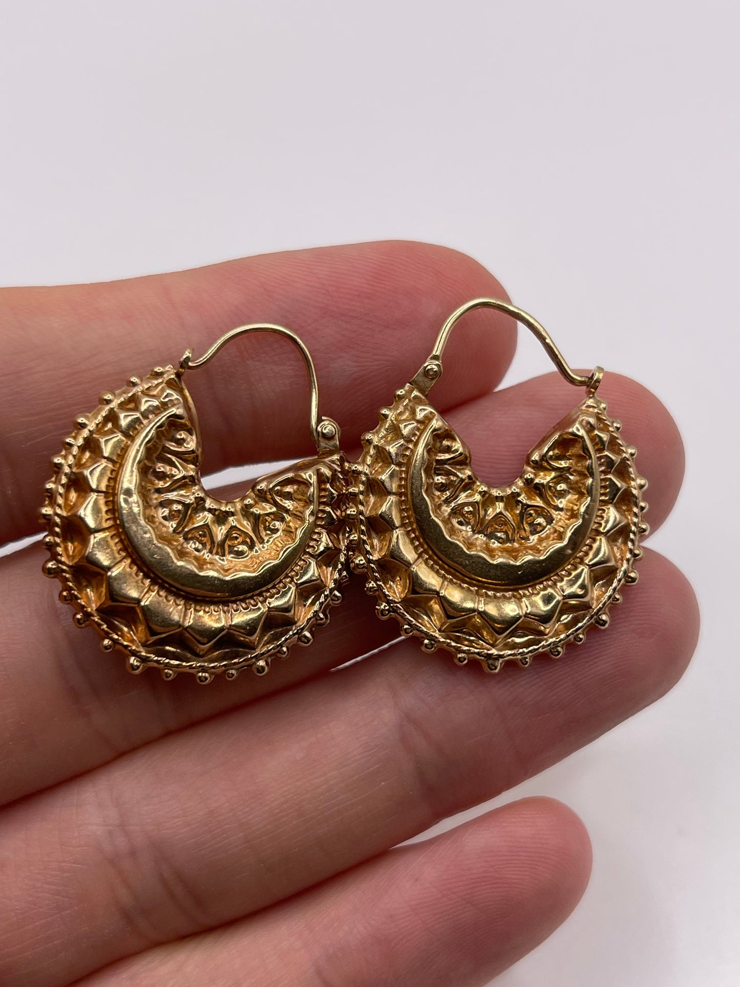 9ct gold creole earrings
