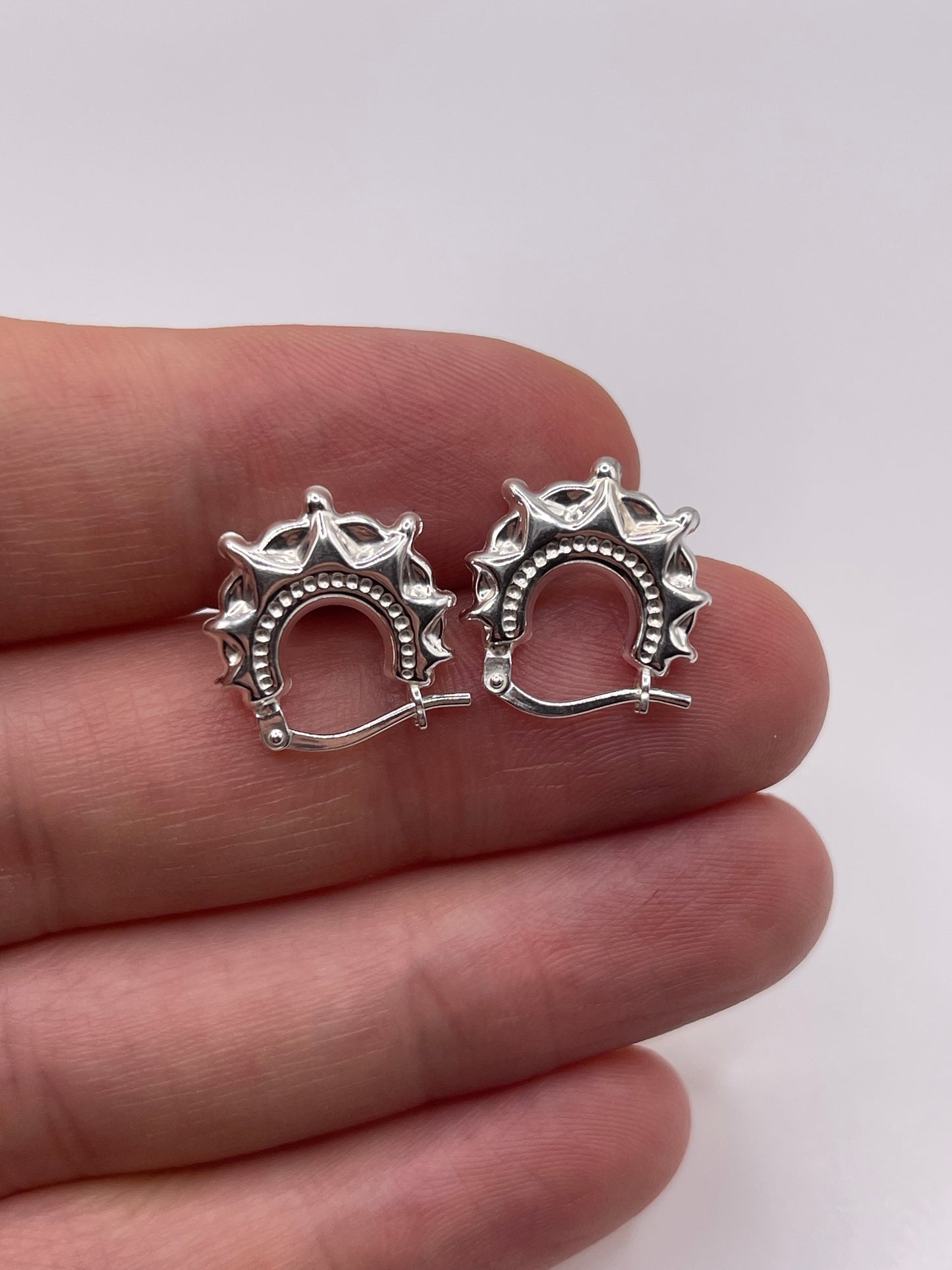 Silver creole earrings