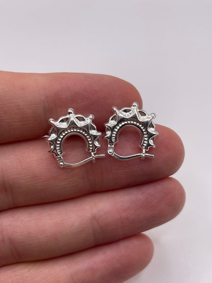 Silver creole earrings