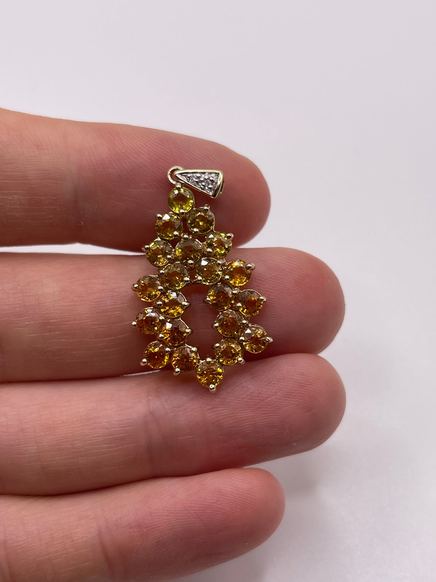 9ct gold sapphire and diamond pendant