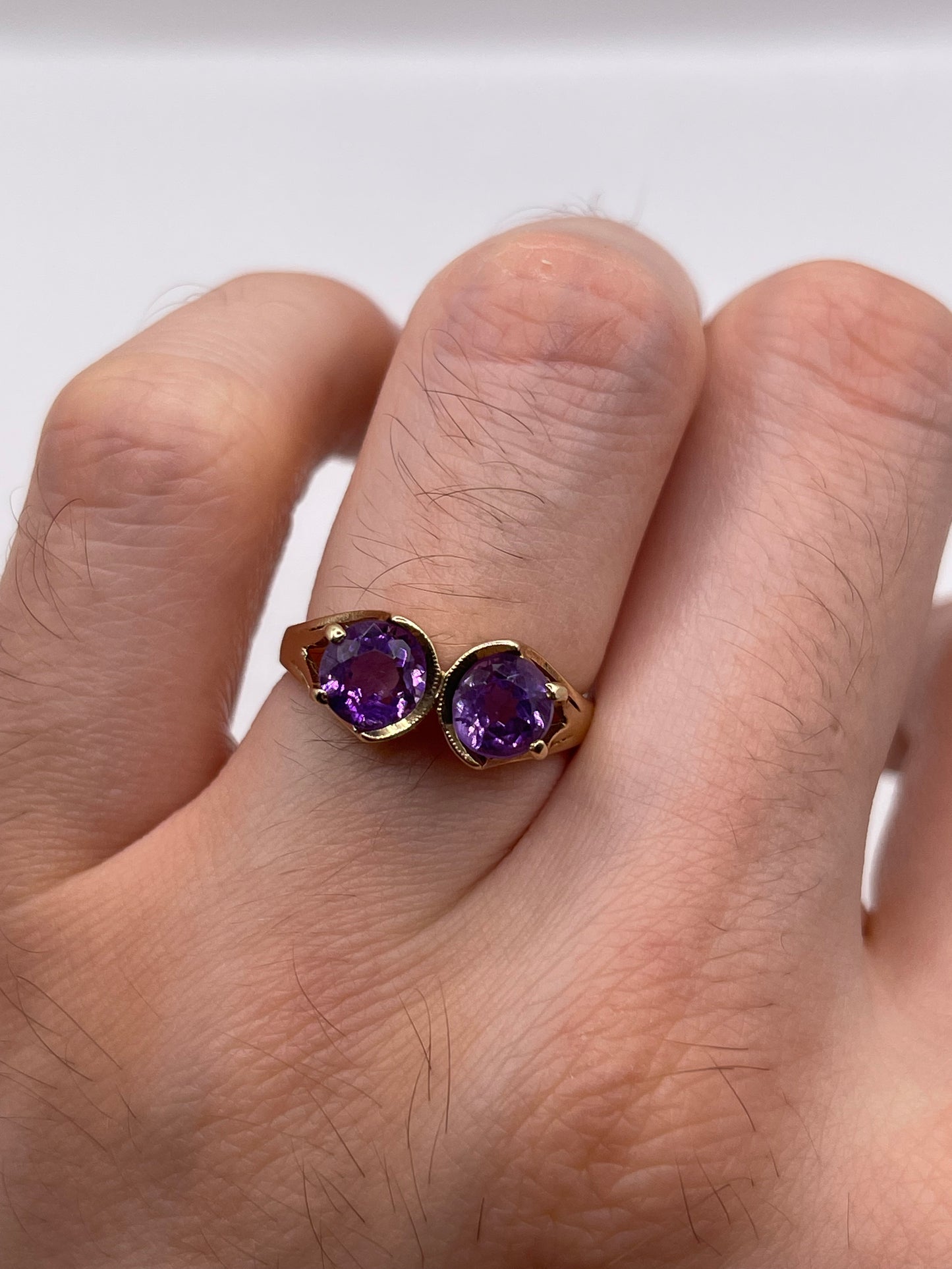 9ct gold amethyst ring