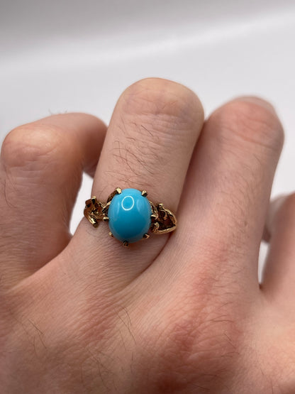 9ct gold turquoise ring