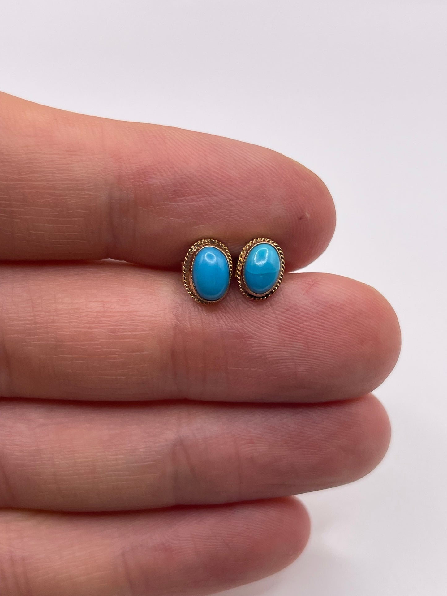 9ct gold turquoise earrings
