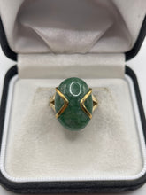 Load image into Gallery viewer, 9ct gold jade ring
