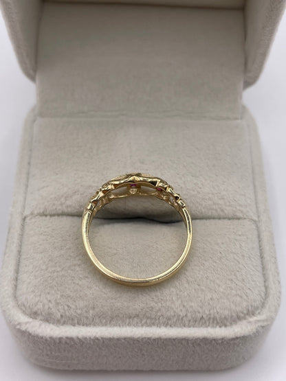 9ct gold ruby and diamond ring