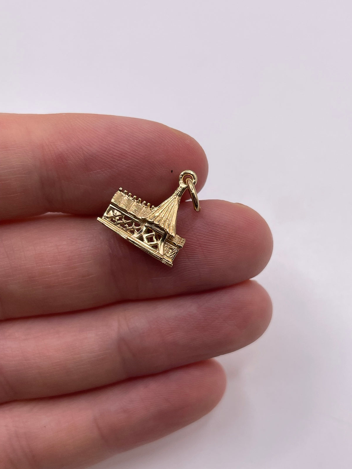 9ct gold church charm