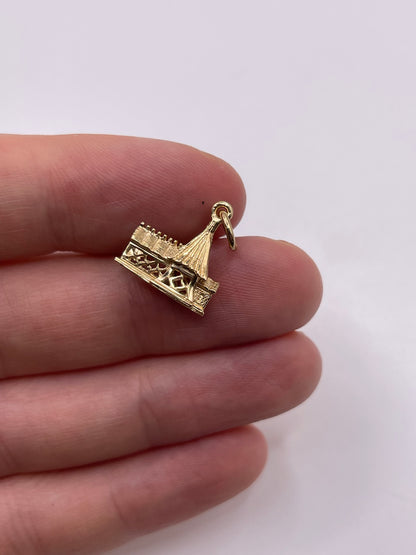 9ct gold church charm