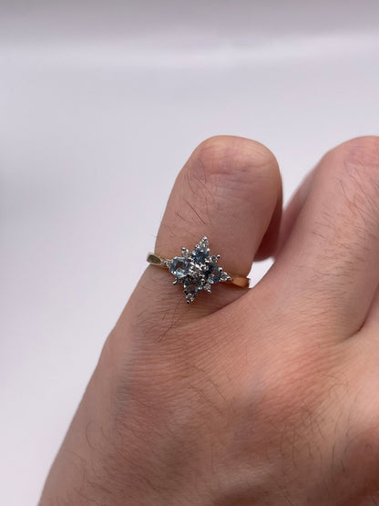 9ct gold topaz and diamond ring