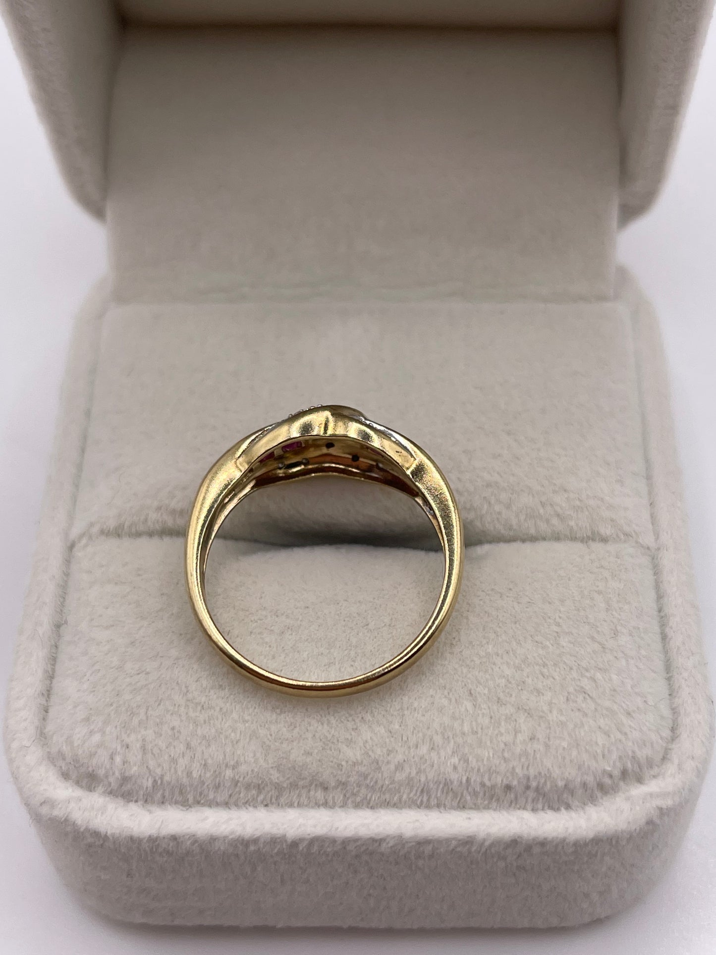 9ct gold ruby and diamond ring