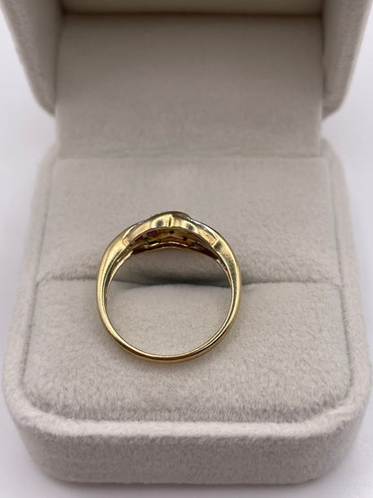 9ct gold ruby and diamond ring