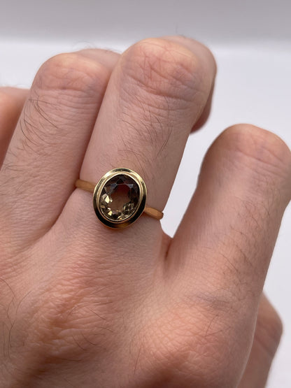 9ct gold Smokey quartz ring