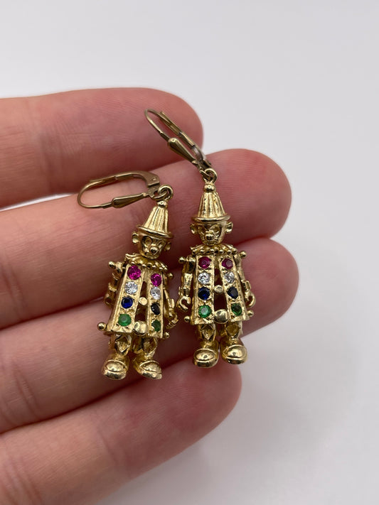 9ct gold clown earrings