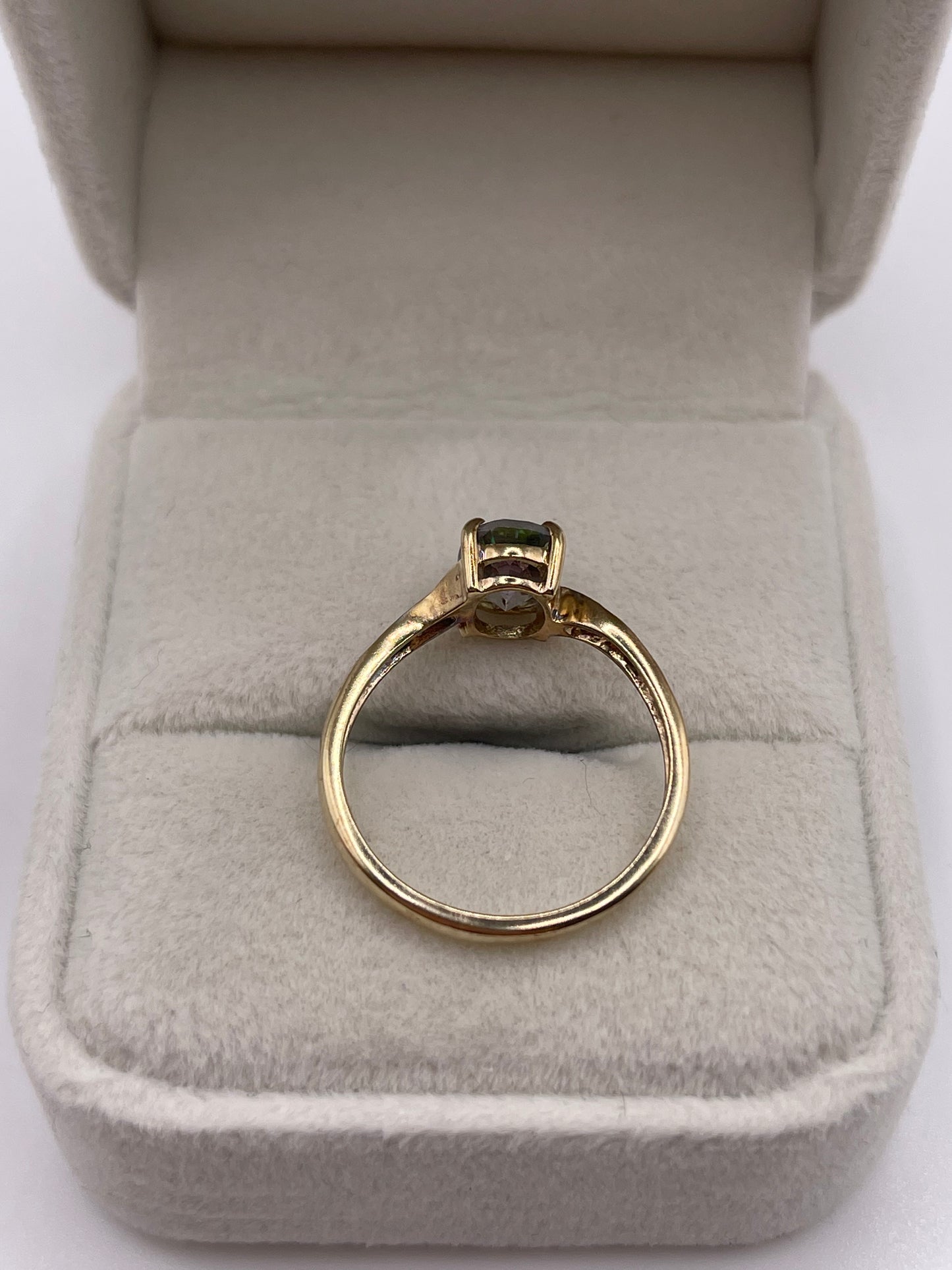 9ct gold mystic topaz and diamond ring