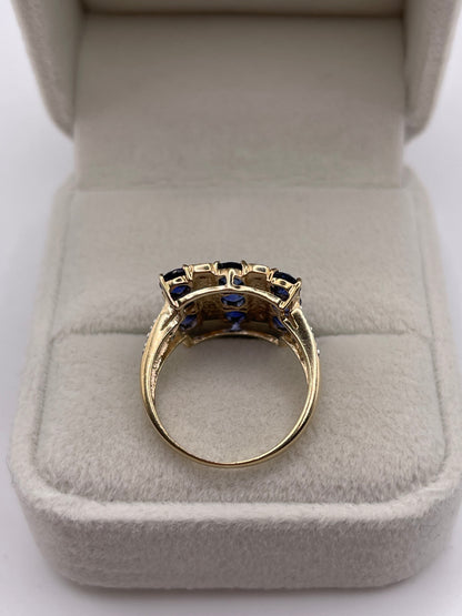 9ct gold kyanite and diamond ring