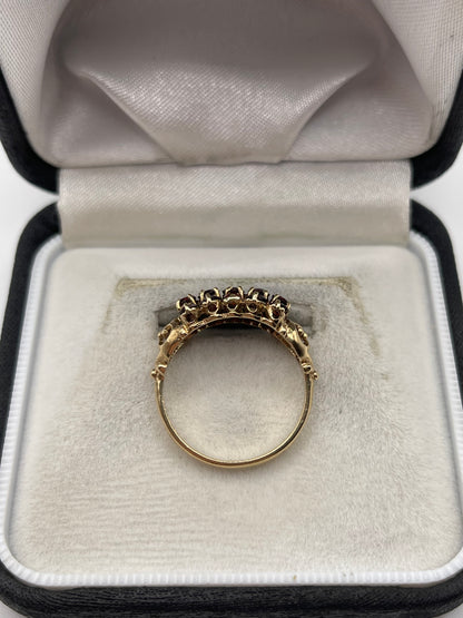 9ct gold garnet cluster ring
