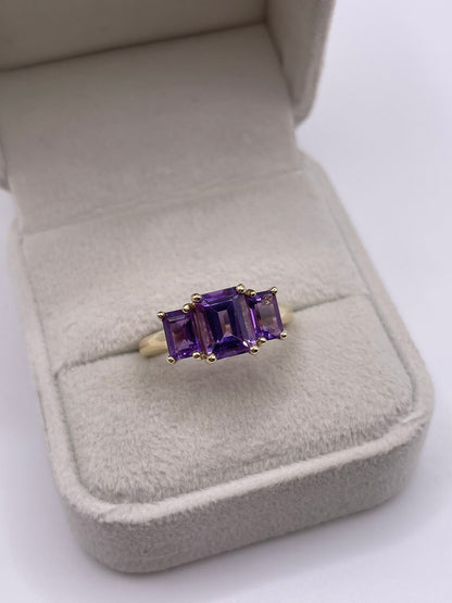 9ct gold amethyst ring