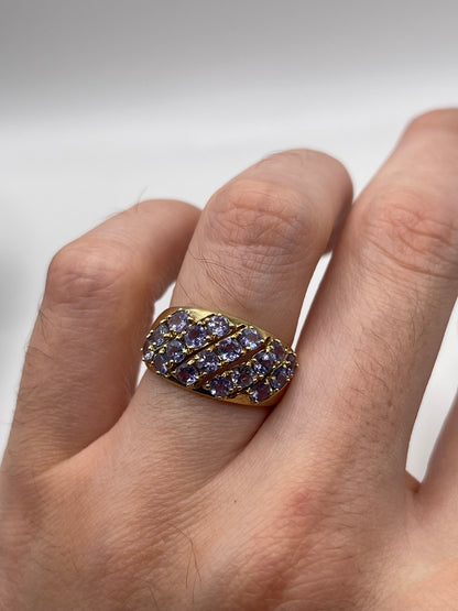 9ct gold tanzanite cluster ring