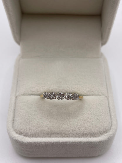 9ct gold diamond cluster ring
