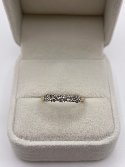 9ct gold diamond cluster ring