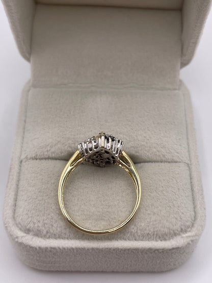 9ct gold diamond cluster ring