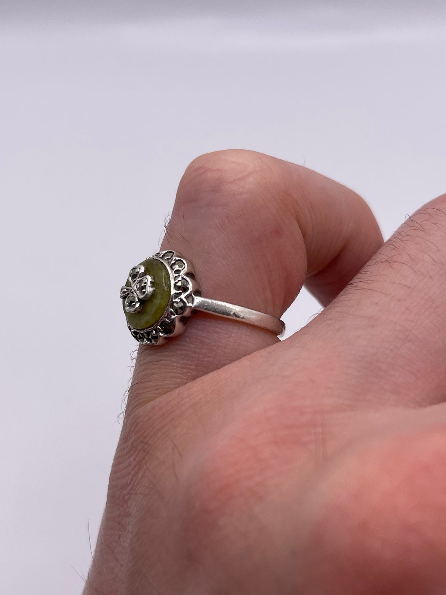 Silver gemstone ring