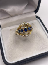 Load image into Gallery viewer, 14ct gold sapphire and diamond ring
