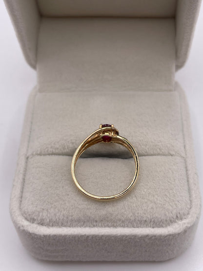 9ct gold ruby and diamond ring