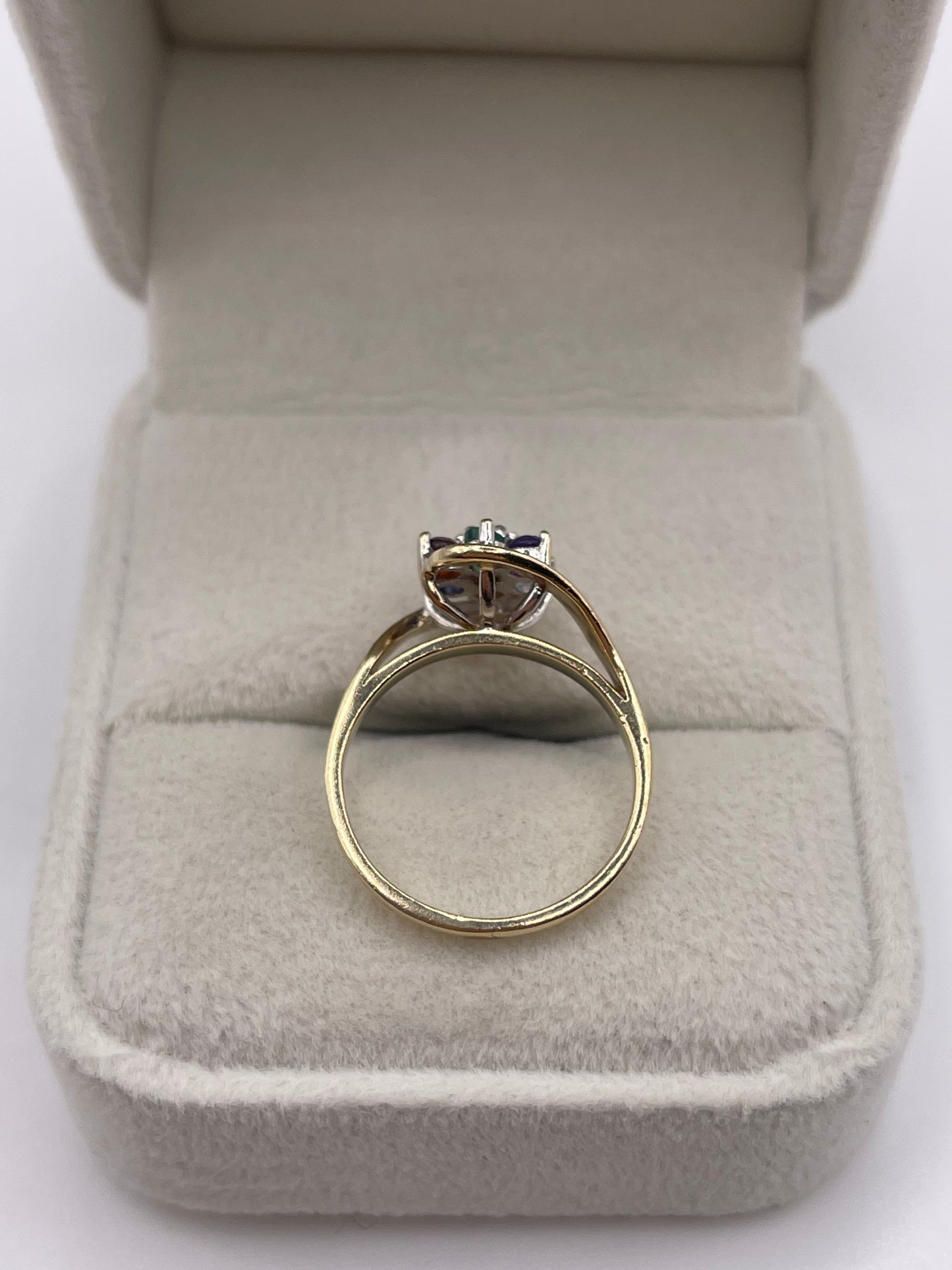 9ct gold diamond and multi gemstone ring