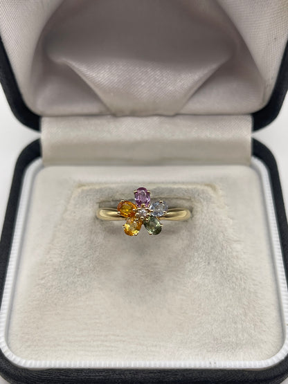 9ct gold sapphire and diamond ring