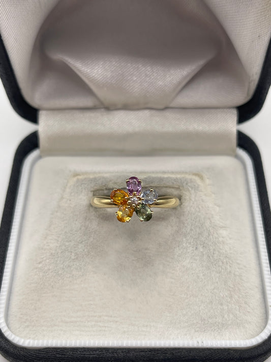 9ct gold sapphire and diamond ring