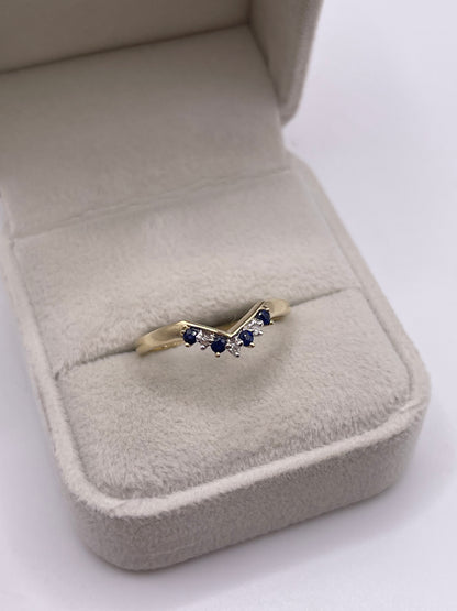 9ct gold sapphire and diamond ring