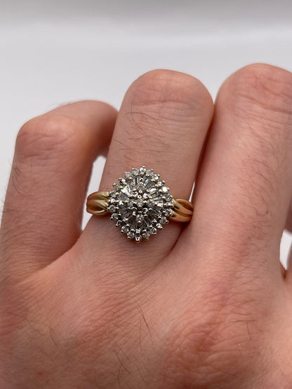 9ct gold diamond cluster ring