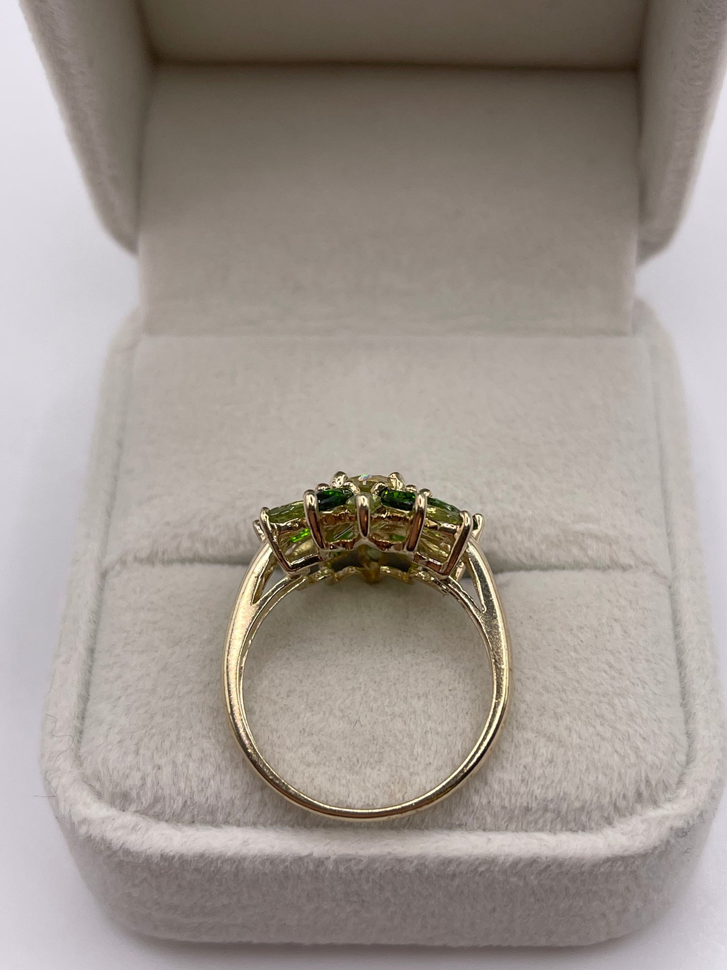9ct gold multi gemstone cluster ring