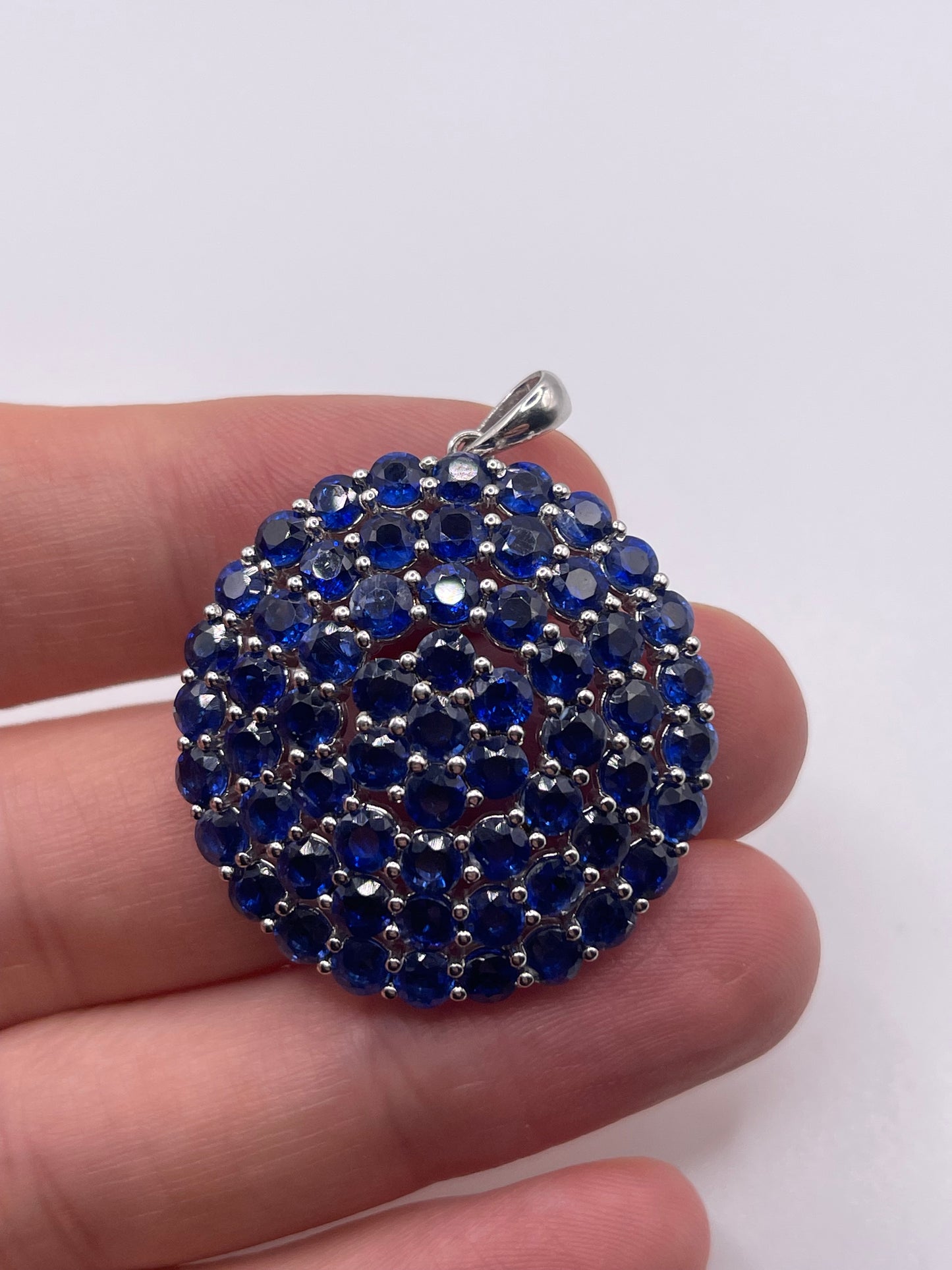 Silver kyanite pendant