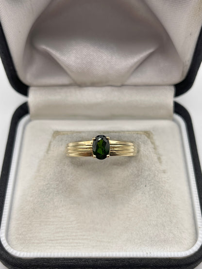 9ct gold diopside ring