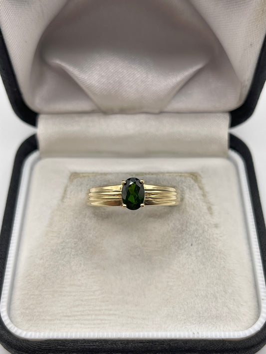 9ct gold diopside ring