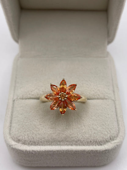 9ct gold fancy sapphire cluster ring