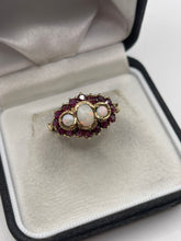 Load image into Gallery viewer, 9ct gold opal and ruby ring
