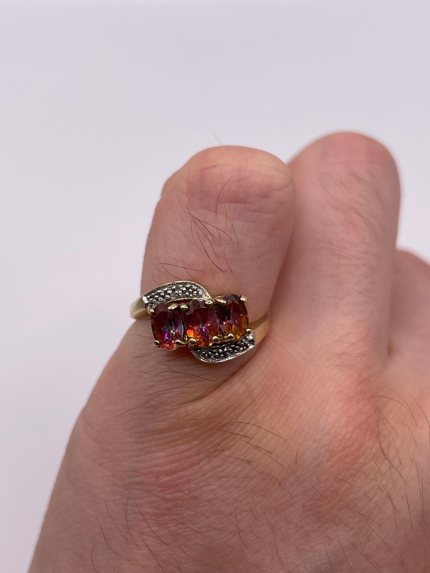 9ct gold topaz and diamond ring