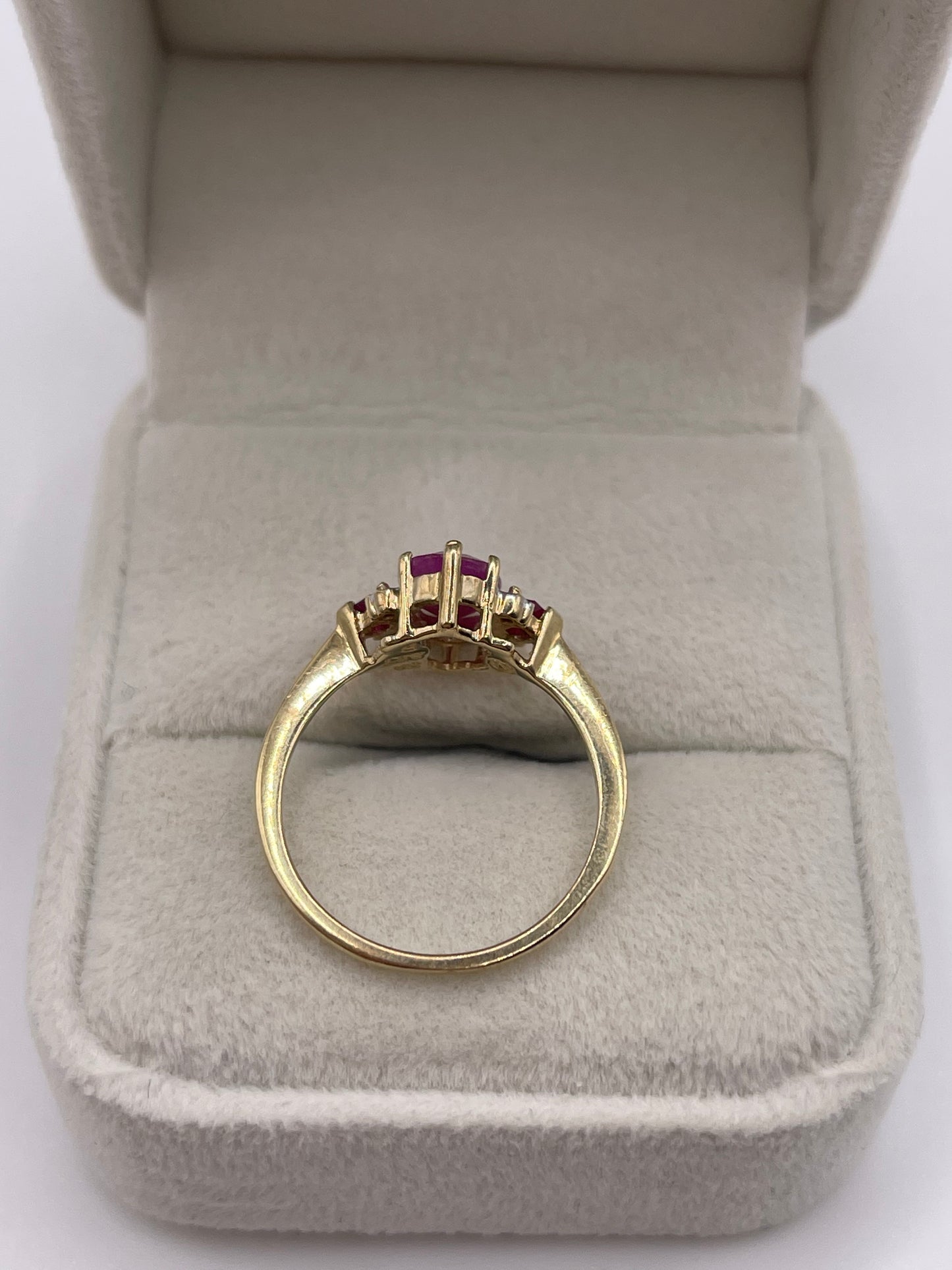 9ct gold ruby and diamond ring