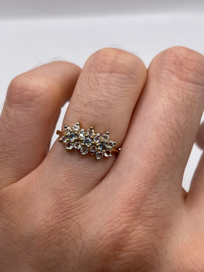 9ct gold topaz cluster ring