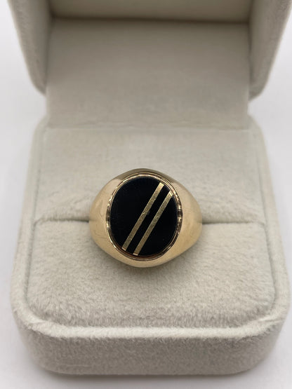 9ct gold onyx signet ring