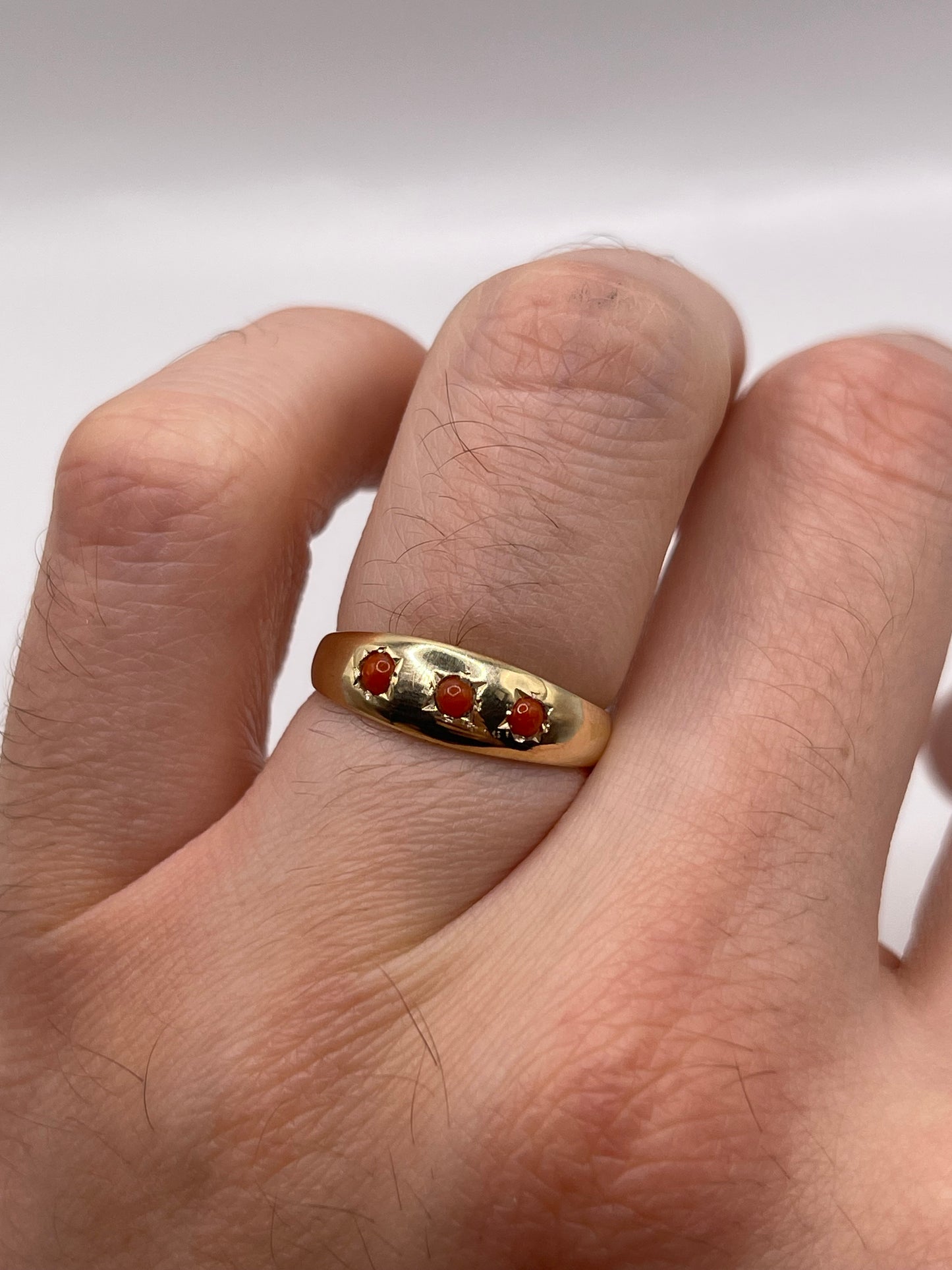 9ct gold coral gypsy ring