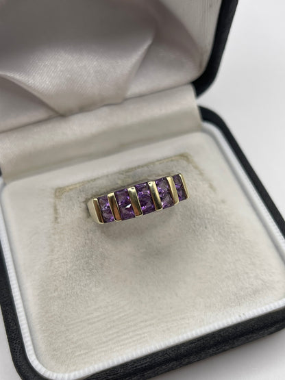 9ct gold amethyst ring