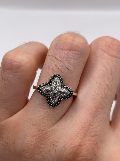 9ct gold diamond cluster ring