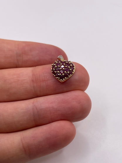 9ct gold ruby and diamond pendant