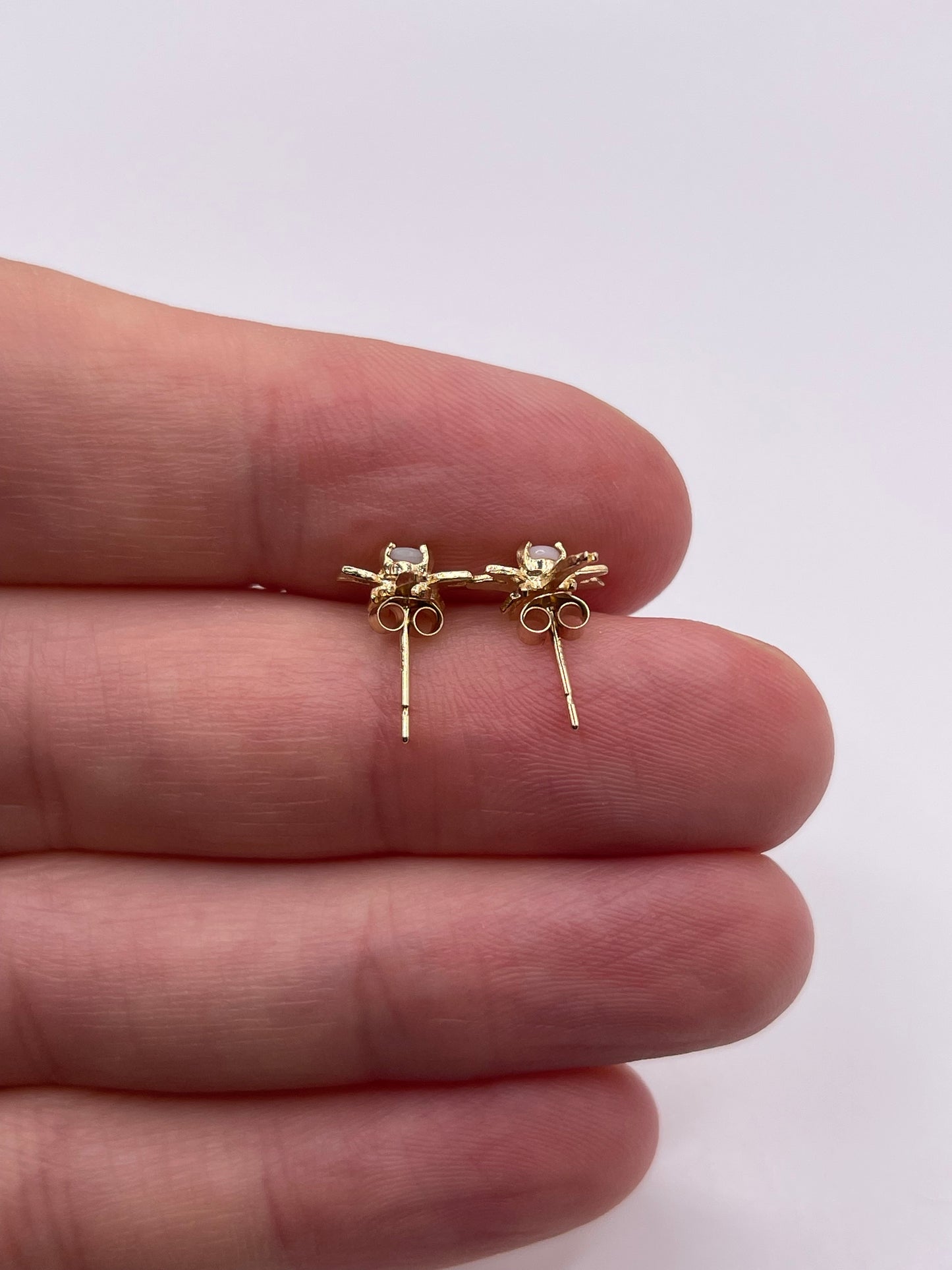 9ct gold opal dragonfly earrings
