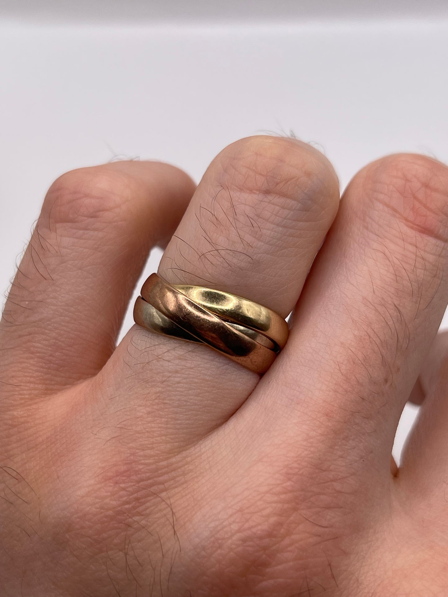 9ct tri gold band