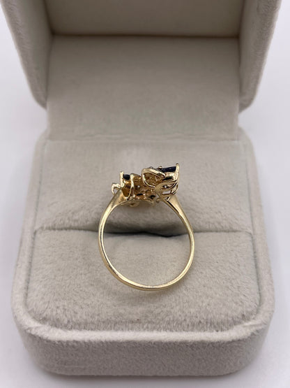 9ct gold sapphire and diamond ring